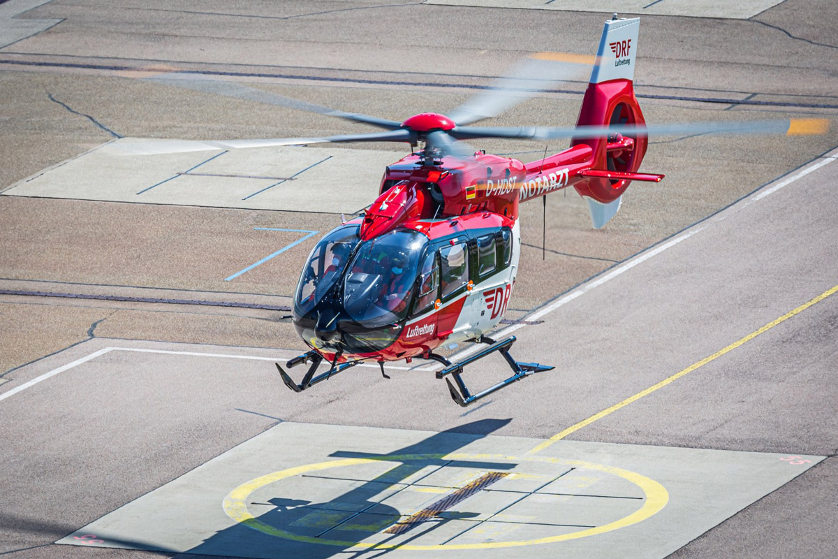 Airbus performs first five-bladed H145 retrofit of DRF Luftrettung helicopter
