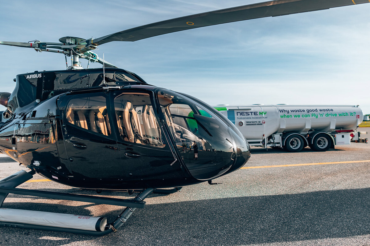 First ACH130 flying with sustainable aviation fuel in Scandinavia