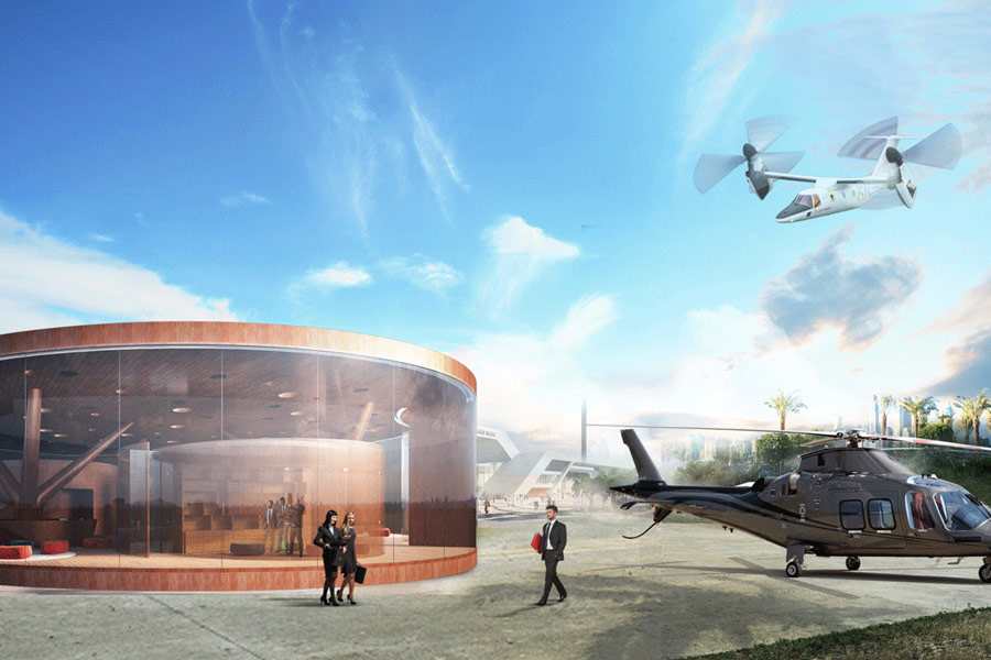 Leonardo and Falcon Aviation Services to start building the innovative rotorcraft terminal for Expo 2020 Dubai
