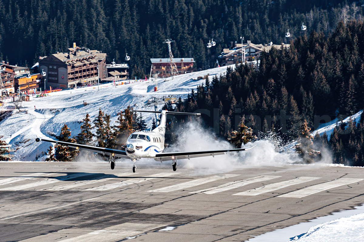 Courchevel Altiport  Across Europe in a PC-12, Direct to the Ski Slopes!