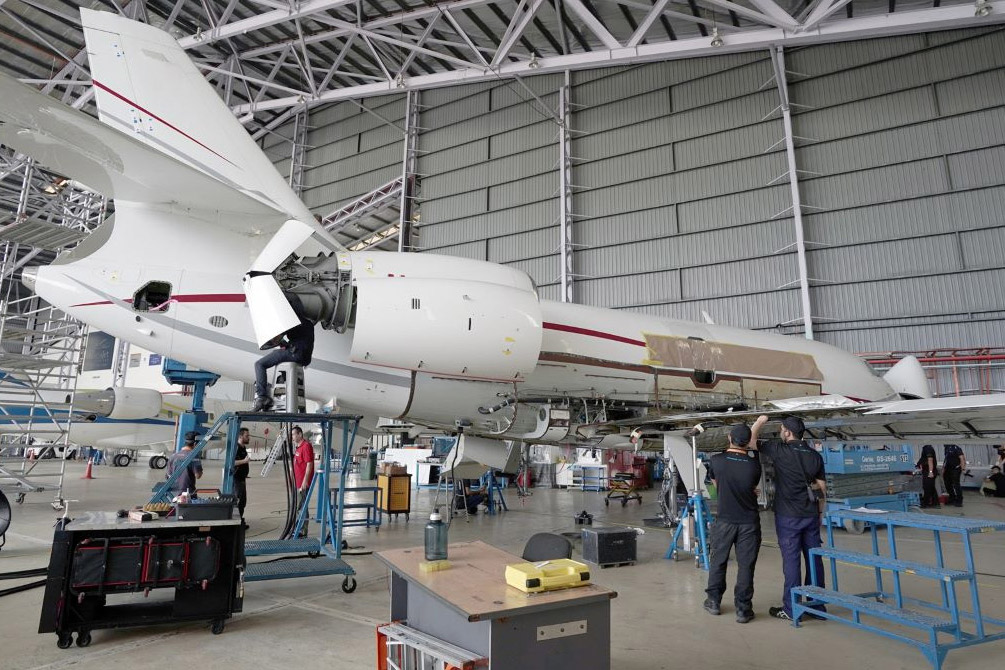 ExecuJet MRO Services Malaysia completes first heavy maintenance inspection on a Falcon 2000LXS aircraft