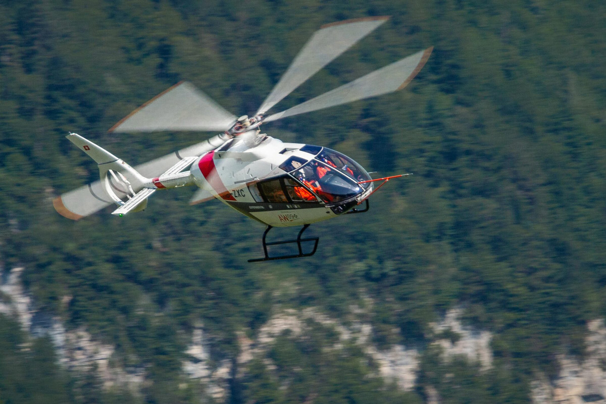 AW09 flight tests move forward in Mollis, Switzerland