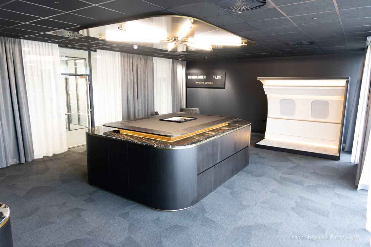 Bombardier and F/LIST introduce new material lounge at Bombardier London Biggin Hill Service Centre