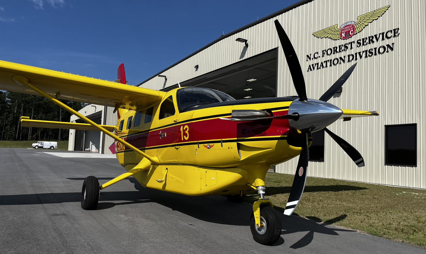 The state of North Carolina receives Dahers first Kodiak 100 multi-mission aircraft equipped with a five-blade composite propeller