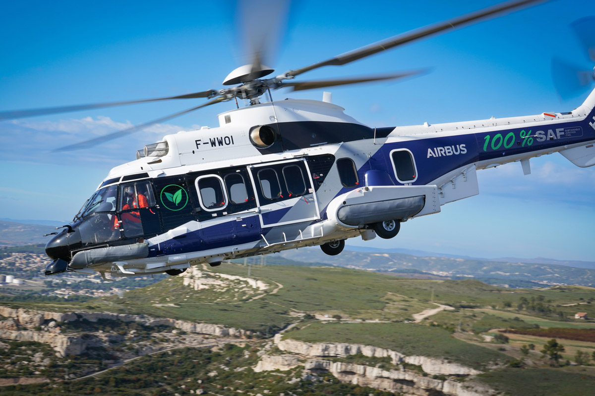 First Airbus helicopter flight with 100% sustainable aviation fuel