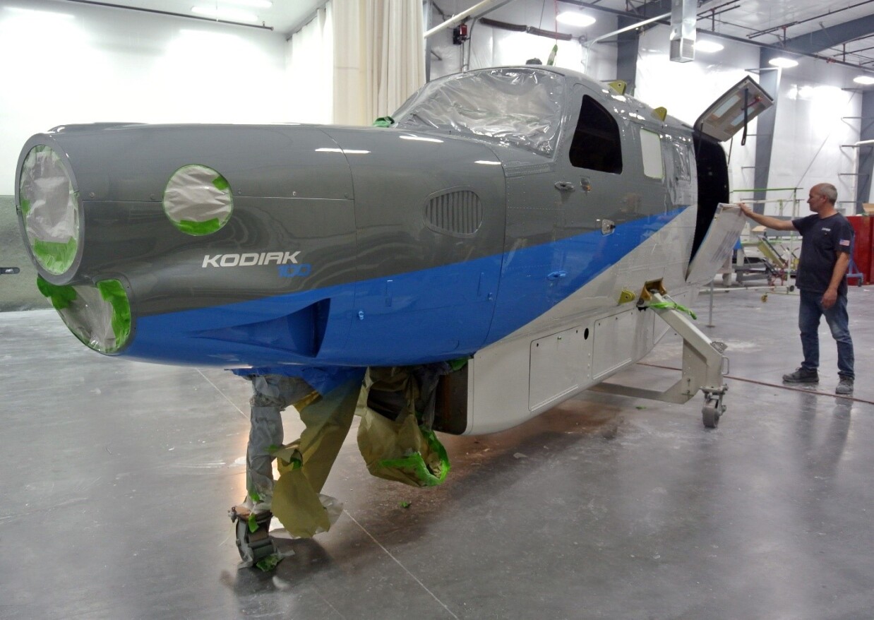 A new Kodiak aircraft paint facility enters service at the Sandpoint, Idaho production site of Dahers Aircraft Division